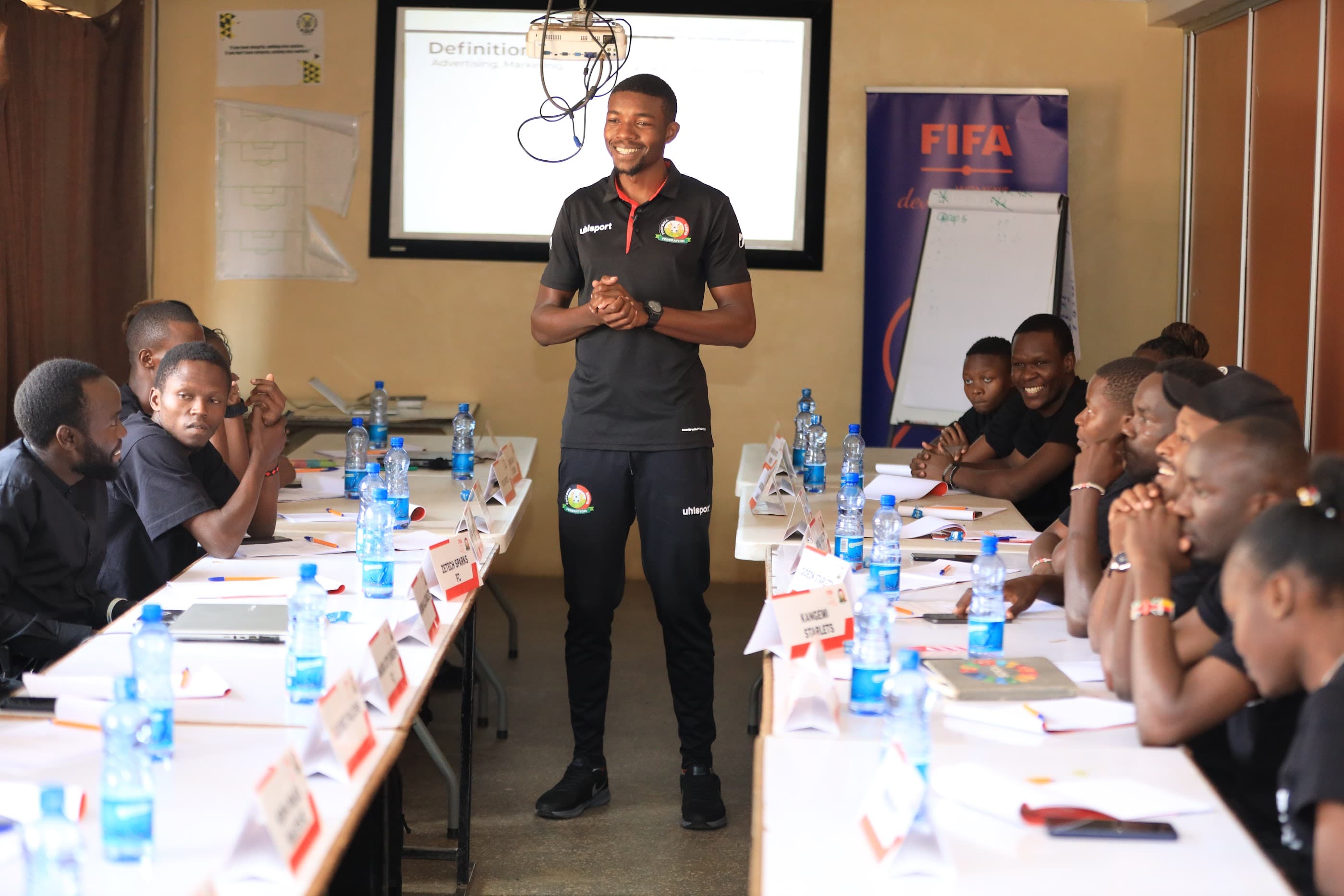 Facilitating a session on Digital Media Strategy for Media Managers drawn from FKF Women League clubs. Capacity building of technical staff and football administrators was always top on our agenda